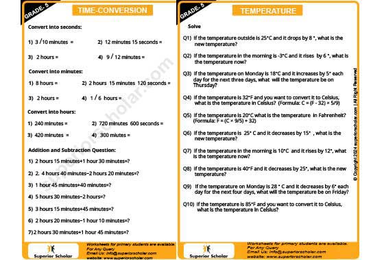 time-calendar worksheet