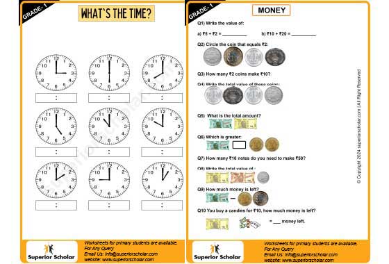 Time & Money Worksheet
