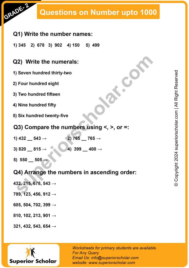 number worksheet
