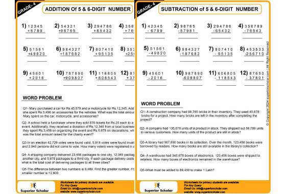 addition-subtraction worksheet