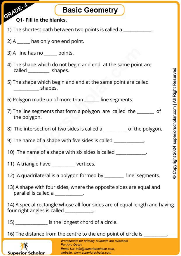 geometry worksheet