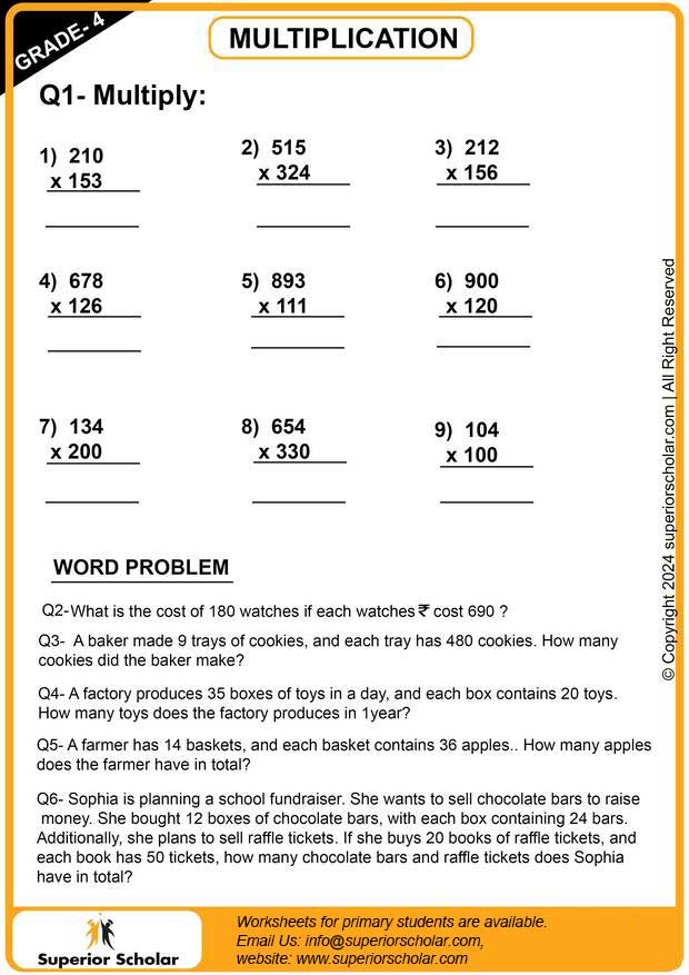 multiplication worksheet